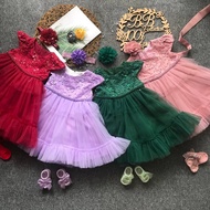 NURAIN-PRINCESS BABY GOWN 726-W HEADBAND+SOCKS [68098-1]