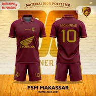 / Jersey PSM MAKASSAR 23/24 SUPPORTER Free Name Set & Back Number