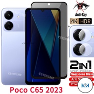 KK Poco C65 2023 Private Tempered Glass Anti-Spy Full Cover Screen Protector Anti Peek Privacy Film 