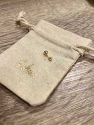 Dreambition 925純銀 厚鍍18k金 轉珠耳環 金珠耳環 小金球耳環