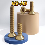 [XJK] Brass Small Screw Phillips Countersunk Screw Flat Copper Screw Accessories M2M2.5M3M4M5 Screw