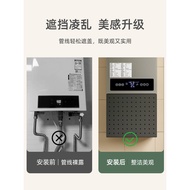 Water heater cover plate// Gas Pipe Water Heater Storage Rack Kitchen Baffle To Hide Natural Gas Wall-mounted Stove Deco