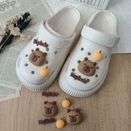 Cute PVC Capybara Sandals Clogs Accessories Women Summer 2026 Lovely DIY Cartoon Shoes Decorations W