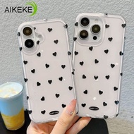 Simple Black Hearts Phone Case For Samsung Galaxy A56 M56 F56 M06 F06 A55 A54 A50 A50S M40S A30S 5G 