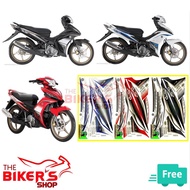 GRED AAA LC135 V2 V3 V4 V5 V6 V7 BODY STICKER STRIPE (07) PURBA BLACK HITAM RED MERAH WHITE PUTIH MO