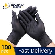 wholesale 100 pcs Disposable Nitrile Gloves Nitrile Xingyu Black Waterproof OilProof Protective Glov