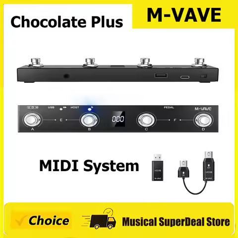 M-vave MIDI System/Chocolate Plus MIDI Controller Programmable Wireless System Suit 4 Buttons Portab
