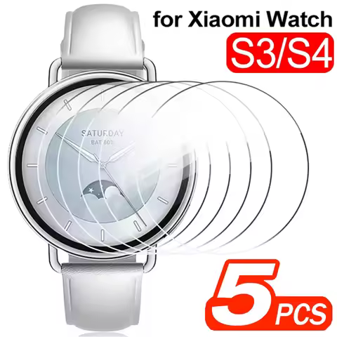 5-1pcs HD Clear Tempered Glass for Xiaomi Watch S3 S4 ESIM Screen Protector Anti-scratch 9H Hardness