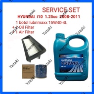 (Air Filter 28113-OX200 +Oil Filter Hyundai 2Y500 +lubrimaxx 15W40-4L Engine Oil) HYUNDAI i10 (1.25c