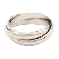 【二手】卡地亞三一戒指 B4039756 K18WG（白K金）女士三一戒指