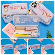 [ IN STOCK ] Frosted Stationery Box, Cute Creative Cartoon Pencil Box, Plastic Box Simple Non-toxic Inspirational Text Pen Cases Office