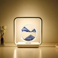 新品流沙畫夜燈家居裝飾LED氛圍燈 無線手機充電創意沙漏擺件檯燈