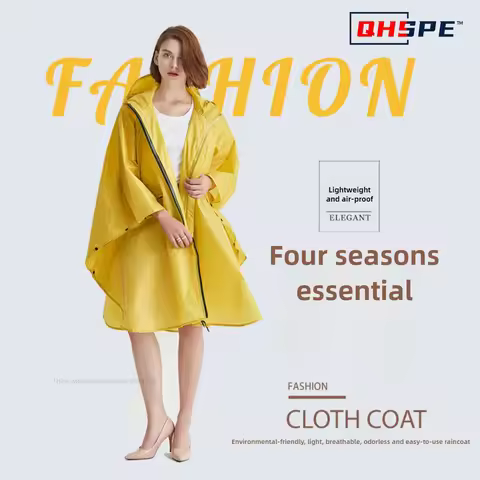 Fashionable Portable Poncho Raincoat Men's and Women's Poncho Backpack Riding 210T Polyester Taffeta