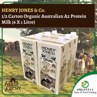 1/2 Carton HENRY JONES & Co. Organic UHT Australian A2 Protein Milk (6 x 1 Litre) by Farm Fresh