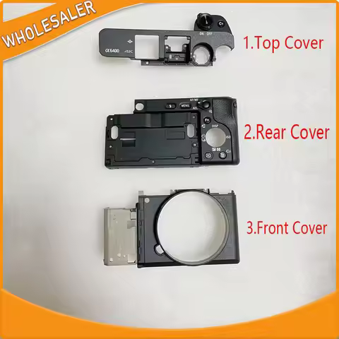 for Sony A6400 Top Cover Front Shell Back Shell with Thumb Leather Rubber ( Black Cover)