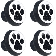 Set 4 Keping Perkakasan Kabinet, Tombol Perabot Bulat Cetakan Jejak Kaki Anjing, Pemegang Laci, Alma