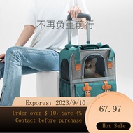 NEW Pet Trolley Bag Cat for Common Dogs out Luggage Large Capacity Multi-Functional Travel Foldable Carry Box 7QUA