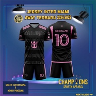 Custom Football Jersey Int3r M1am1 Aw4y 2024-2025 – Full Printing Dryfit Milano | Name & Number