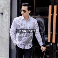 KEMEJA Men's Slim Fit Premium Batik Shirt with Azriel Motif, Full Lining, Long Sleeve Shirt