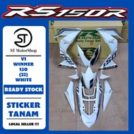 HONDA RS-150R RS150R V1 WINNER 150 (33) WHITE COVER SET (STICKER TANAM) RAPIDO NEW ACCESSORY AKSESORI