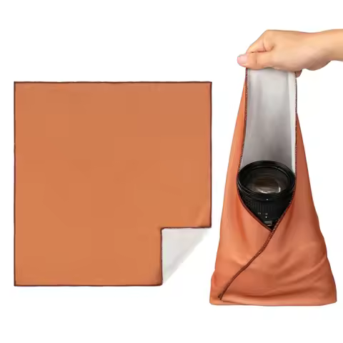 Portable Self-adhesive Camera Protective Wrap Cloth Magic Folding Cloth SLR Lens Protector Cleaning 
