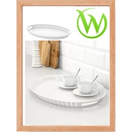 Elegant tray easy to carry breakfast in the room made of ROMANTIC steel, white, 52x39 cm