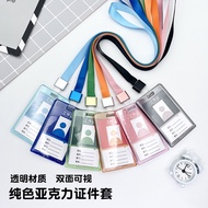 Acrylic Card Holder with Lanyard - Ideal for IDs and Event Badges. Note: Minor scratches may occur.