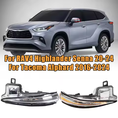 Rearview Mirror Turn signal Light For Toyota Tacoma Alphard 2016-2024，RAV4 Highlander Senna 2020-202