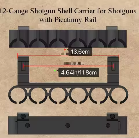 KSG Side Saddle 12 Gauge(Not Airsoft) Shotgun Shell Holder | Compatible with 20mm Picatinny Mounting