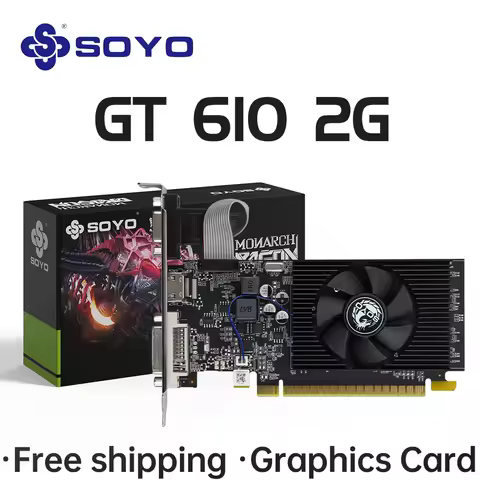 SOYO NVIDIA GPU GT 610 2G Half-height Graphics Card DDR3 64Bit 40nm Gaming Video Cards Desktop Compu