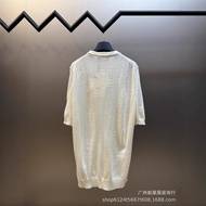 A8OI Fe ** i 25 Spring New Style Hardware Double F Logo Wool Knit Short Sleeve Loose All-Match Men W