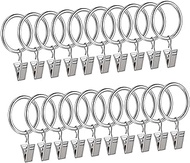 Veemoon 20 Pcs Curtain Ring Window Ring Clip Curtain Rod Clips Drapery Clips Hooks Curtain Rod Rings Camper Awning Hook Awning Light Clip Peg Hooks Caps Stainless Steel Coat Hanger Tie Rod