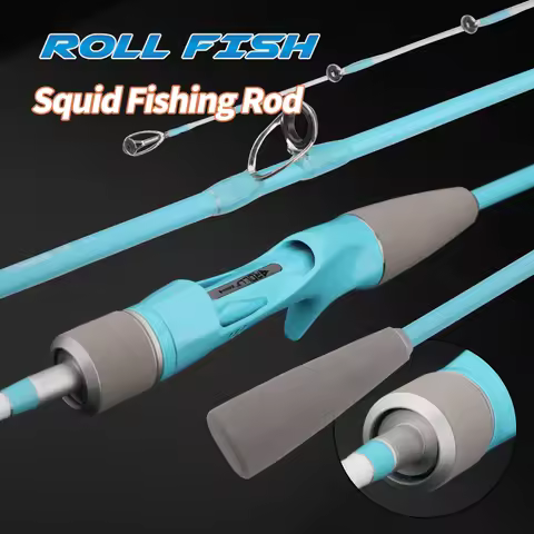 ROLLFISH Titanium Tip 1.55m Carbon Fiber Squid Fishing Rod Boat Slow Jigging Rod Saltwater & Lightwe