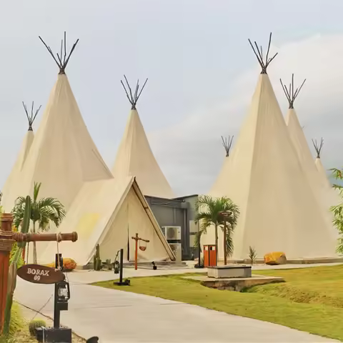 Indian Outdoor Camping Luxury Glamping Safari Hotel 10 Level Windproof Lodge Tent