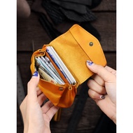 dompet perempuan beg dompet perempuan Retro Ladies Multifunctional Mini Storage Handmade Genuine Lea
