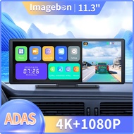 Imagebon 11.3 4K ADAS Dash Cam Wireless CarPlay & Android Auto GPS Navigation 24h Parking Monitor Ni