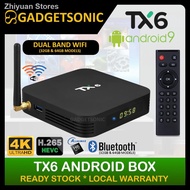 ▣♨READY STOCK TX6 4GB+64GB Android Box TvBox (Over 10k Free Channels) Dual WiFi Bluetooth 4K Smart TV IPTV Program