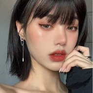 10K Fashion Long Geometric Circle Ear Chain Earrings Female Korean Style Trendy Tassel Earring up7