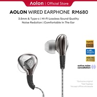 Aolon RM680 Stereo Bass Headphone In-Ear 3.5MM Wired Earphones Metal HIFI Earpiece with MIC for Xiao