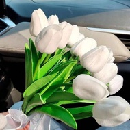 1/5/10/20/25/30Pcs White Artificial Tulips With A Realistic Touch, In The Form Of Artificial Flower