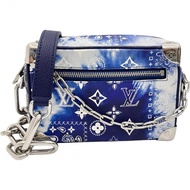 LOUIS VUITTON/ Louis Vuitton Mini Soft Trunk M20557 Monogram Bandana 肩背包 PVC 藍色/銀色五金 男女通用 [二手]