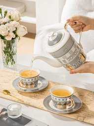 1入組復古陶瓷咖啡杯與茶碟，歐式風格茶具，創意獨特下午茶杯