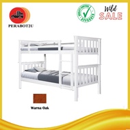 P2U LW Katil Kayu 2 Tingkat Colour Oak/ Bingkai Katil / Wood Double Decker Bed / Bed Frame