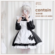 Plus Size Maid Costume Cosplay Anime Clothing Black And White Soft Girl Long Sleeve Dress Cos Costum