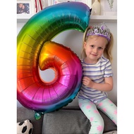 Rainbow Aluminum Film Number Balloon Donut Cartoon Birthday Party Decoration Supplies American Versi