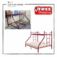 FREE SHIPPING Metal Bunk Bed | Double Decker Bed Katil 2 Tingkat Double | Katil Tingkat | Queen &amp; Single Double Decker