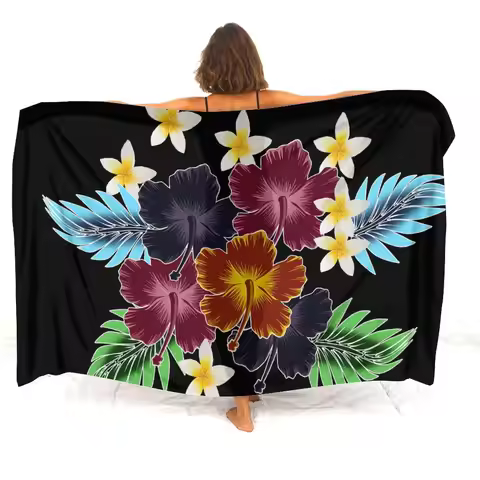 Resort Seaside Tourism Tribal Ethnic Style Women'S Sarong Polynesian Print Custom Seaside Beach Dres