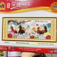 Ma Dao Success Cross Embroidery Painting-Horse Peach Branch Fully Embroidered Mn0016(150*68)-Mn0017(