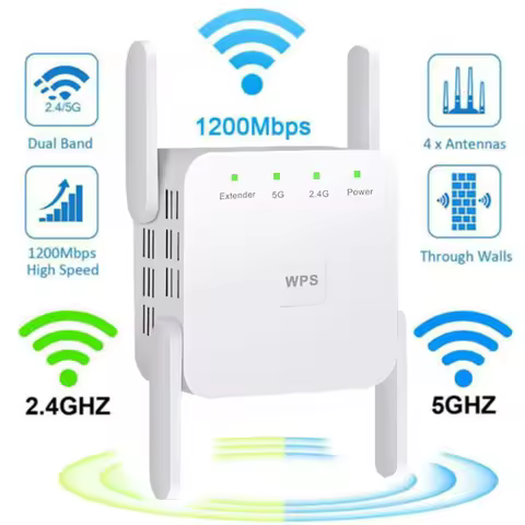 FSU 5G WiFi Repeater Wifi Amplifier Wifi Extender Network Wifi Booster 1200Mbps Long Range Wireless 
