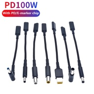 100W PD USB Type-C Female to 5.5*1.7 4.0*1.7 6.5*4.4 5.5*3.0 Male DC Jack Charge Cable for Acer/Sony